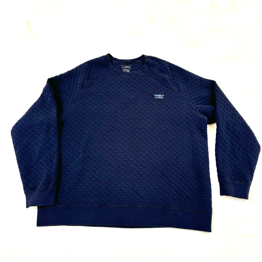 LL Bean men’s navy quilted sweatshirt in size XXL regular